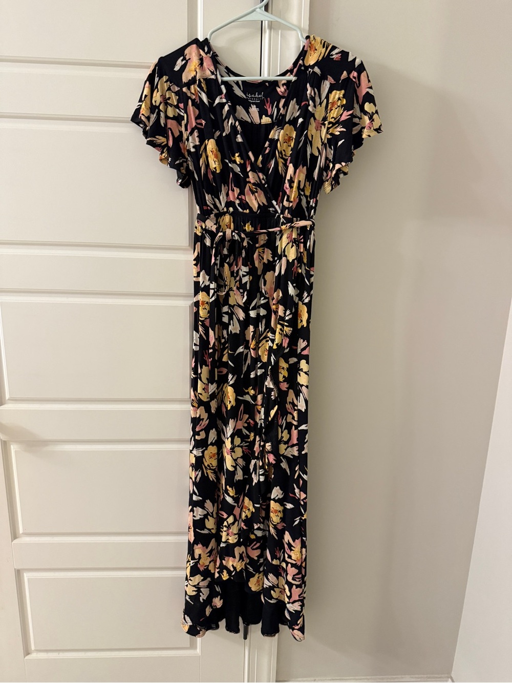 Isabel Maternity by Ingrid & Isabel Black Floral Wrap Maxi Dress